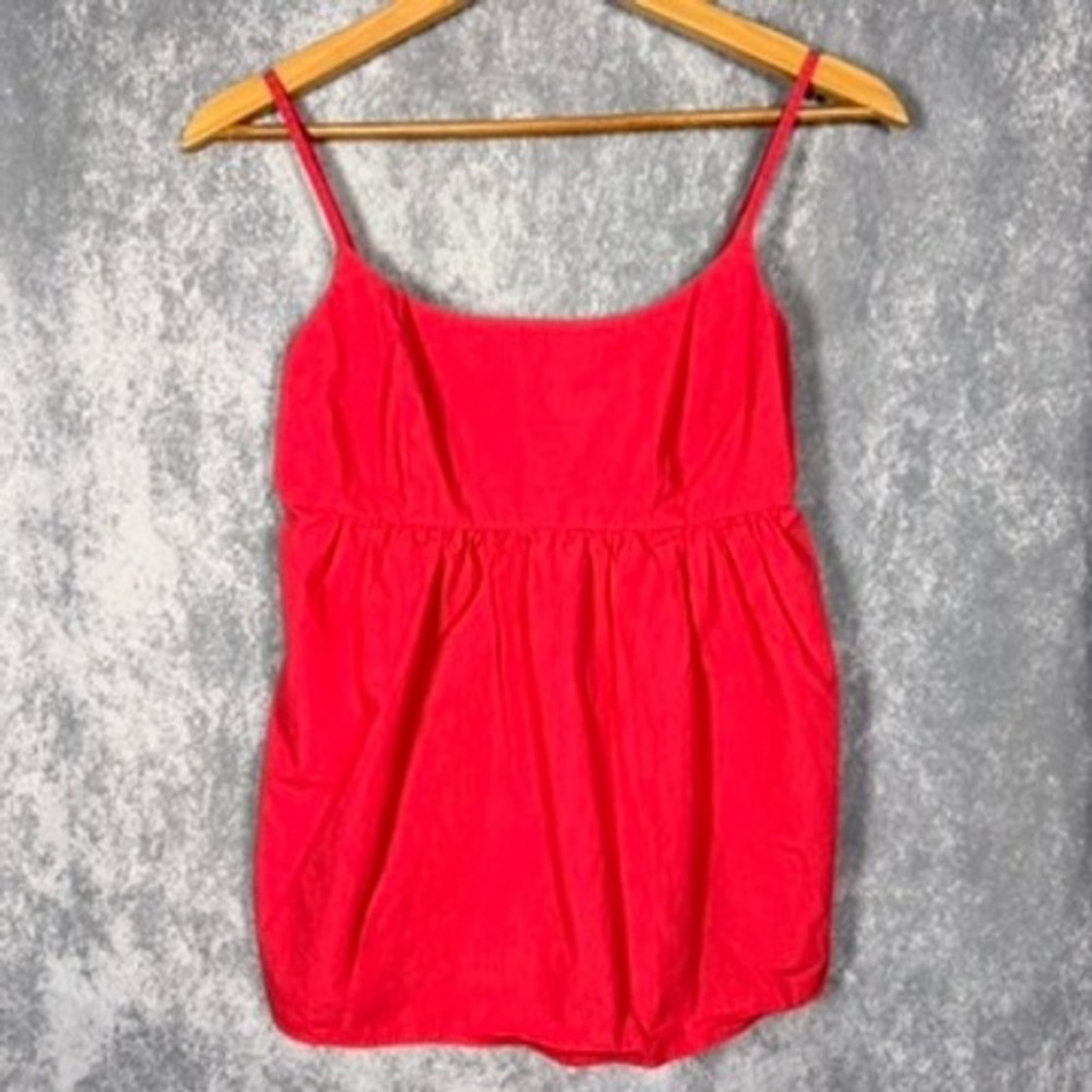 Gap Cami Top Women XS Red Empire Waist Smocked Adjustable Straps